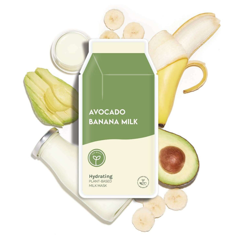 Avocado Banana Milk Hydrating Plant-Based Milk Mask - Wellaroma