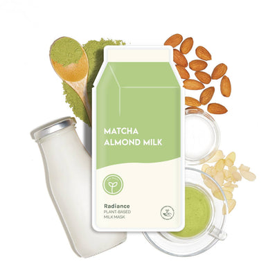 Matcha Almond Milk Radiance Plant-Based Milk Mask - Wellaroma