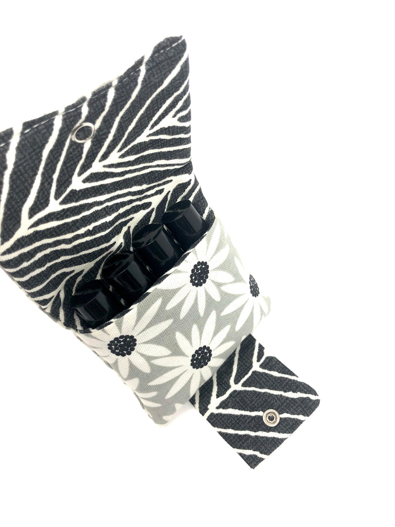 Roller Wallet (Gray White Floral)